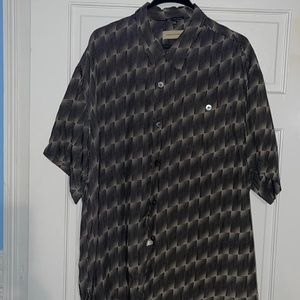 Men’s XXL Pronto Uomo short sleeve shirt.Black/taupe.One sleeve has 2 tiny nicks